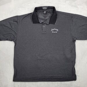 Jim Beam Shirt Men Extra Large Black Vintage Polo Whiskey Work Employee Adult XL